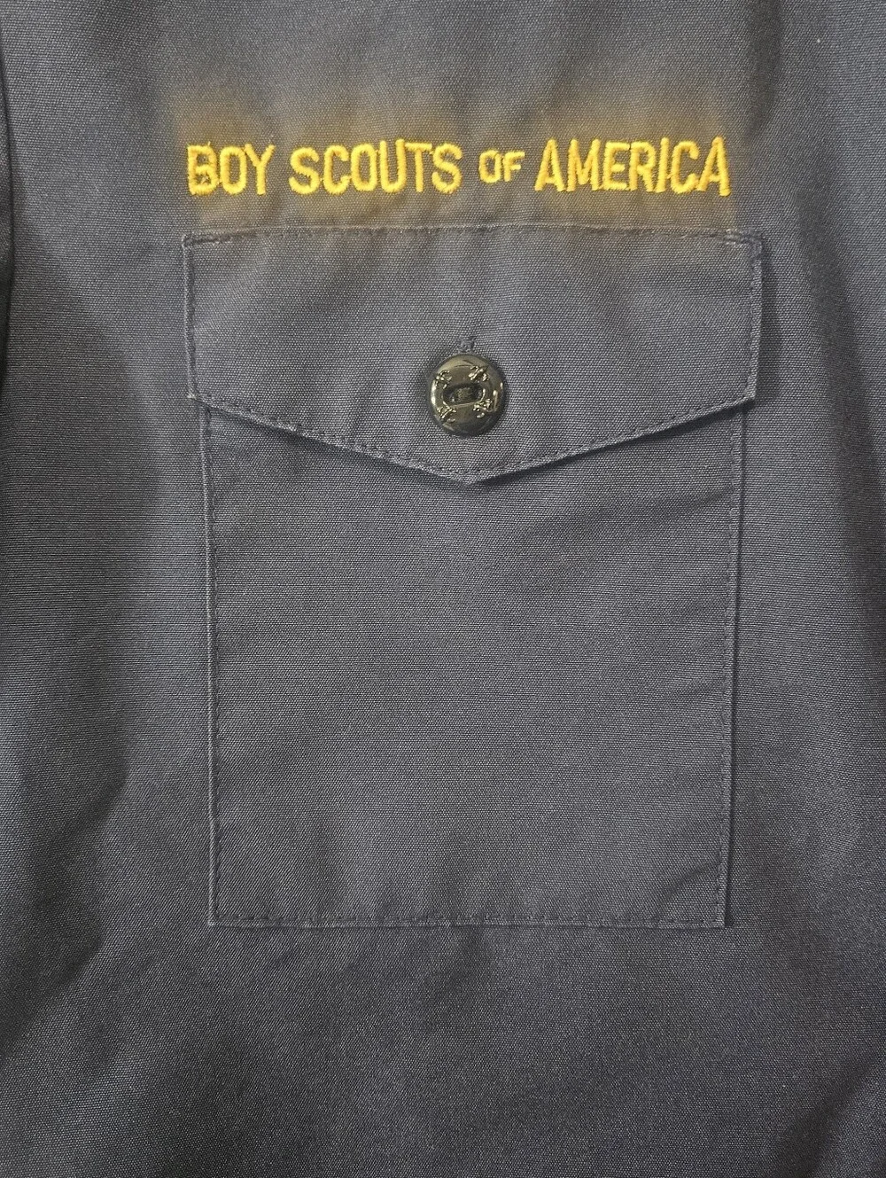 Boy Scouts Of America Official Navy Short-Sleeve Uniform Shirt Youth Medium